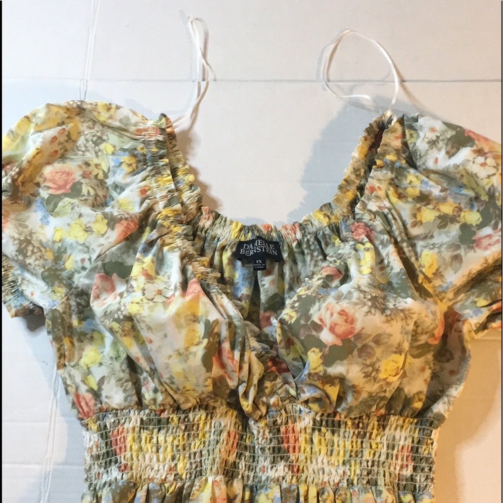 DANIELLE BERNSTEIN 1X Long FULL Floral SUMMER DRESS EMPIRE⚜️WAIST NWOT - Picture 14 of 16